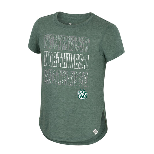 Colosseum Heather Green Youth Girls Short Sleeve